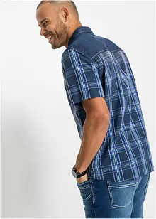 Overhemd met denim details en korte mouwen, bonprix