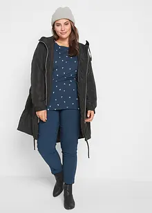 Licht gewatteerde, lange jas met tunnelkoord, bonprix