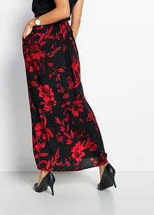 Viscose maxi rok met comfortband en strikkoordjes, bonprix