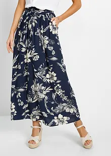 Viscose maxi rok met comfortband en strikkoordjes, bonprix