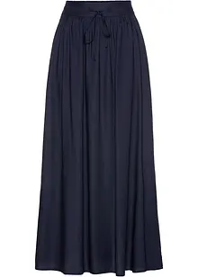 Viscose maxi rok met comfortband en strikkoordjes, bonprix