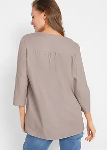 Blouse met linnen, 3/4 mouw, bonprix