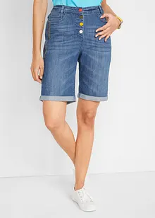 Comfort stretch jeans bermuda met borduursel en comfortband, bonprix