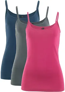 Spaghetti top van katoen (set van 3), bonprix
