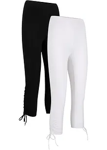 Capri legging met plooitjes (set van 2), bonprix