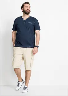 Henley shirt in washed out look, korte mouw, bonprix