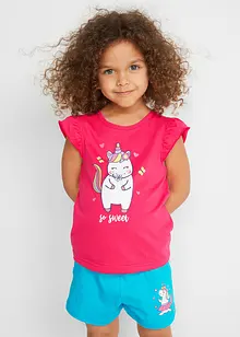 Meisjes T-shirt (set van 2) van biologisch katoen, bonprix