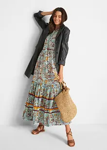 Geweven maxi jurk met print, bonprix