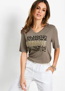 T-shirt met glitterprint, bonprix