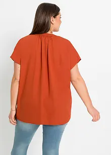 Blouse met korte mouwen en blinde knoopsluiting, bonprix