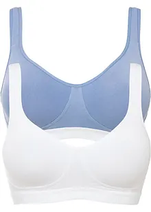 T-shirt bh zonder beugels (set van 2) met biologisch katoen, bonprix
