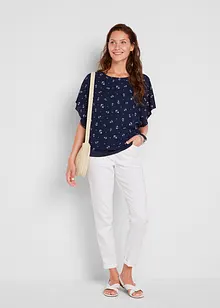 Blouse van crêpe georgette, korte mouw, bonprix