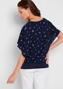 Blouse van crêpe georgette, korte mouw, bonprix