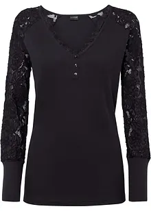 Longsleeve met kant, bonprix