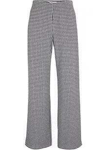 Stretch broek met pied-de-poule, wide leg, bonprix