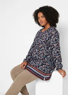 Shirt tuniek met deelnaad en plooitjes voorop, bonprix