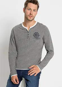 Henley shirt (set van 2), lange mouw, bonprix