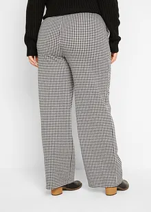 Stretch broek met pied-de-poule, wide leg, bonprix