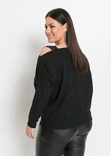 One shoulder shirt met glitter, bonprix