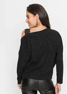 One shoulder shirt met glitter, bonprix