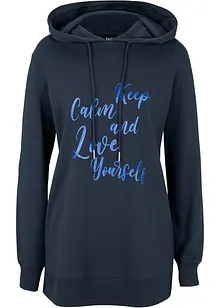 Trendy sweater met statement print en capuchon, bonprix