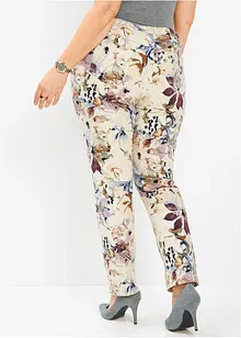 Stretch broek met bloemenprint, bonprix