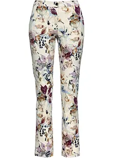 Stretch broek met bloemenprint, bonprix