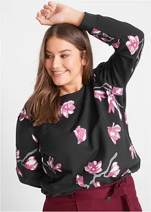 Sweater met bloemenprint, los model, bonprix