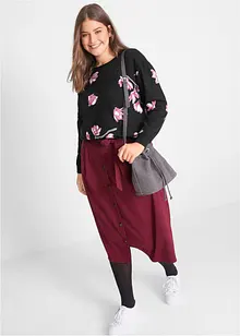 Sweater met bloemenprint, los model, bonprix