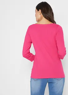 Geribd stretch shirt met boothals, bonprix