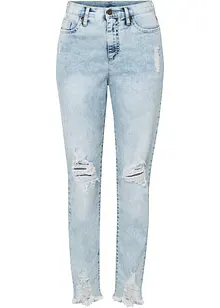 Mom jeans met destroyed effecten, high waist, bonprix