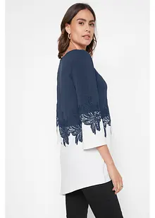 Longshirt met asymmetrische snit en kant, bonprix