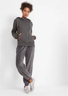 Fleece joggingbroek met boorden, bonprix