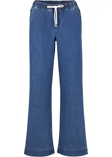 Mid waist stretch jeans, wide leg, bonprix