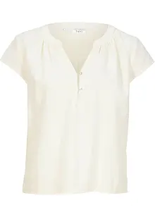 Korte blouse met linnen en splitten opzij, bonprix