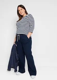 Mid waist stretch jeans, wide leg, bonprix