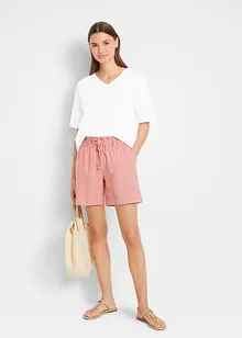 Paperbag short met linnen, bonprix