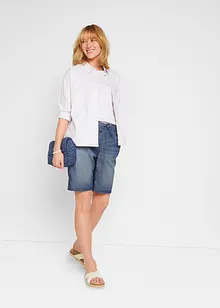 Lichte denim broek met linnen, bonprix