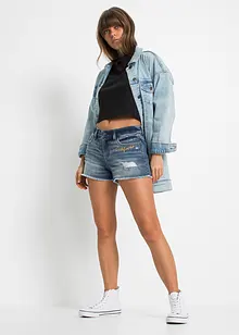 Jeans short met borduursel, bonprix