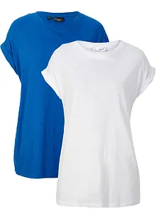 Longshirt van biologisch katoen (set van 2), bonprix