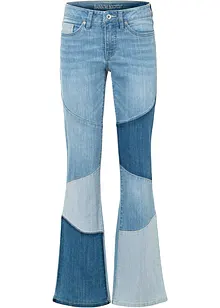 Flared jeans met patchwork, RAINBOW