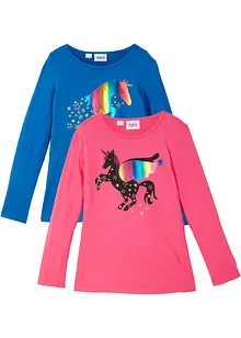 Meisjes longsleeve (set van 2) van biologisch katoen, bonprix