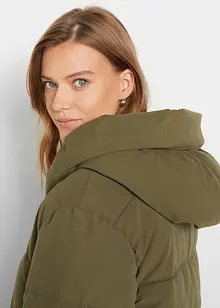 Lange, gewatteerde oversized jas met capuchon van gerecycled polyester, bonprix