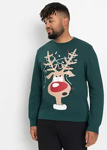 Sweater met gerecycled polyester en kerstmotief, bonprix