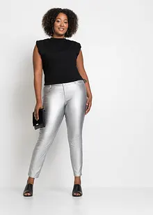 Gecoate push-up broek in metallic look, bonprix