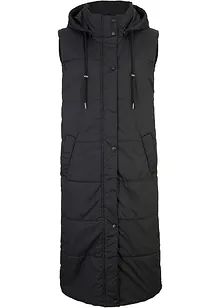 Lange bodywarmer met capuchon en zijsplitten, bonprix