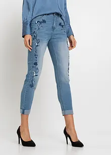 Slim jeans met mid waist, cropped, bonprix