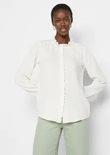 Mousseline blouse met kant, bonprix