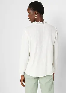 Mousseline blouse met kant, bonprix