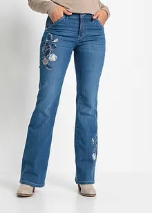 Flared jeans met bloemenborduursel, bonprix